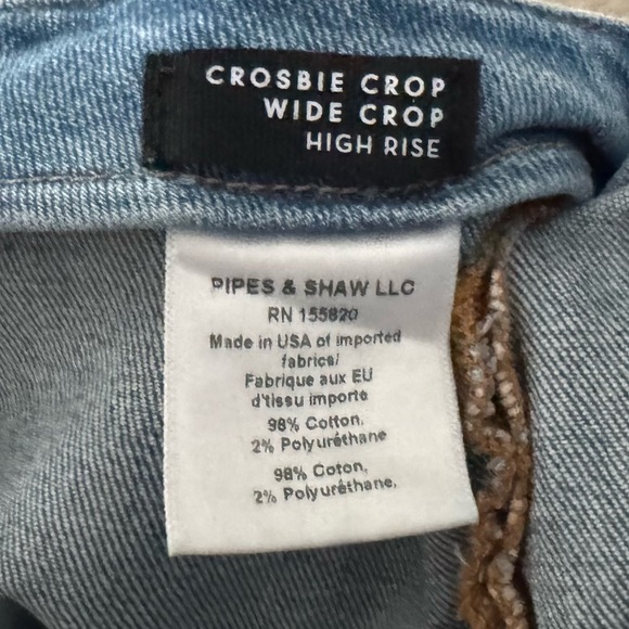 Veronica Beard Crosbie Wide Crop Jeans 28 Lakeshore Light Wash Denim Designer - Picture 12 of 13